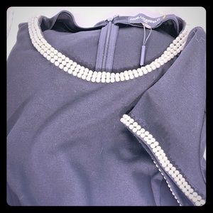 Karl Lagerfeld NWT Black Pearl trimmed dress sz 14